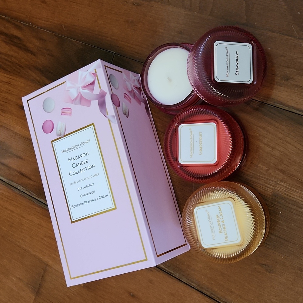 Huntington Home macaron soy blend candle collection